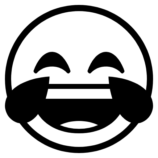 Face With Tears Of Joy Emoji from EmojiTwo Black Set