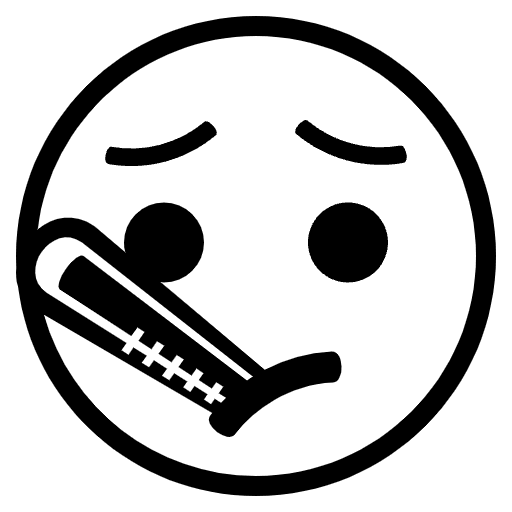 Face With Thermometer Emoji from EmojiTwo Black Set