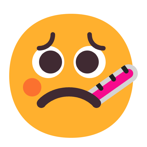 Face With Thermometer Flat Emoji from Fluent Emoji Flat Set
