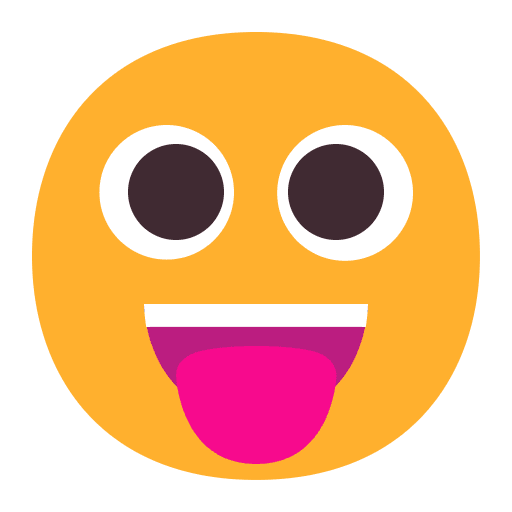 Face With Tongue Flat Emoji from Fluent Emoji Flat Set