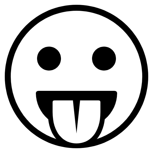 Face With Tongue Emoji from EmojiTwo Black Set