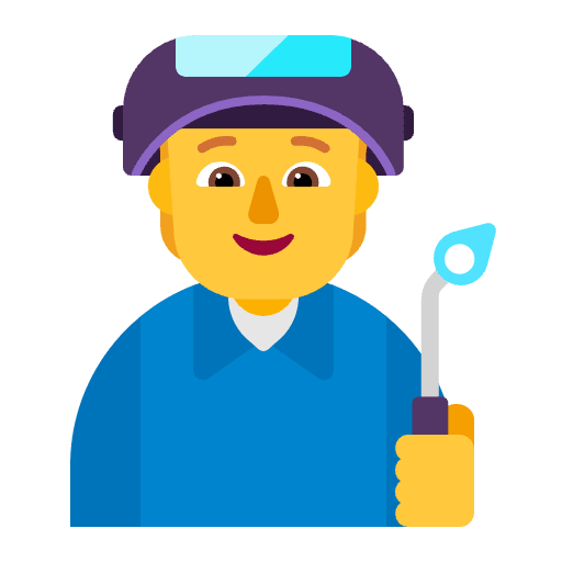 Factory Worker Flat Default Emoji from Fluent Emoji Flat Set