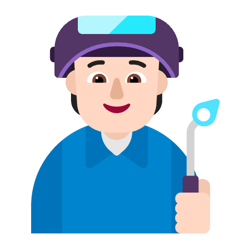Factory Worker Flat Light Emoji from Fluent Emoji Flat Set