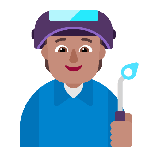 Factory Worker Flat Medium Emoji from Fluent Emoji Flat Set