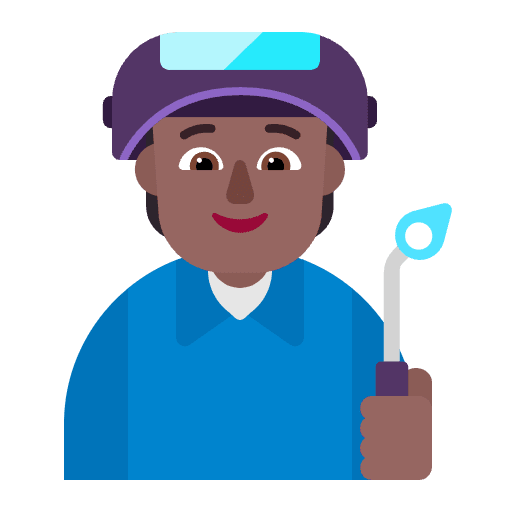 Factory Worker Flat Medium Dark Emoji from Fluent Emoji Flat Set