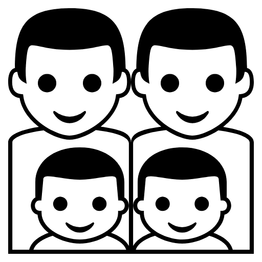 Family Manmanboyboy Emoji from EmojiTwo Black Set