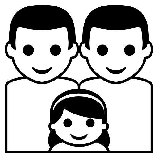 Family Manmangirl Element from EmojiTwo Black Set