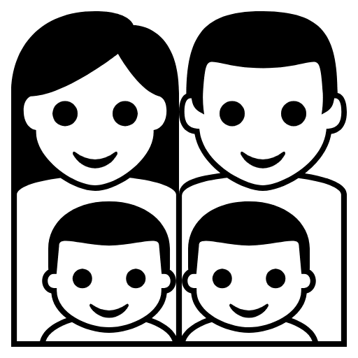 Family Manwomanboyboy Element from EmojiTwo Black Set