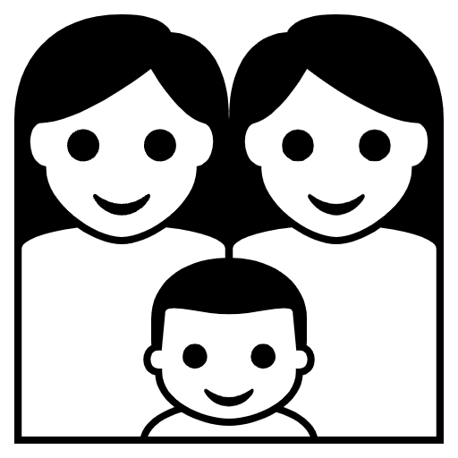 Family Womanwomanboy Emoji from EmojiTwo Black Set