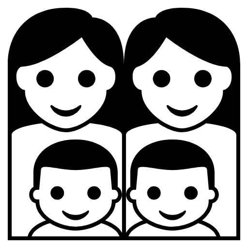 Family Womanwomanboyboy Emoji from EmojiTwo Black Set