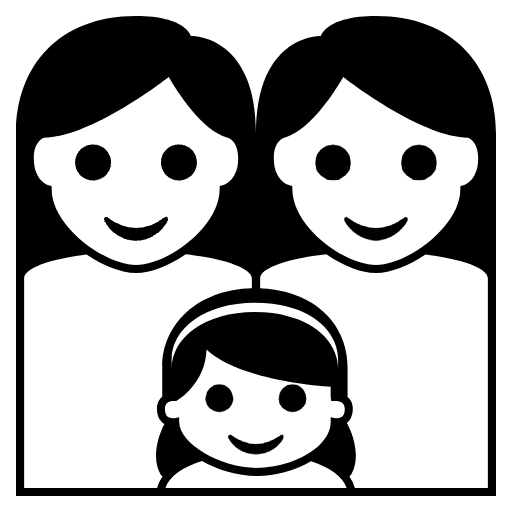 Family Womanwomangirl Emoji from EmojiTwo Black Set