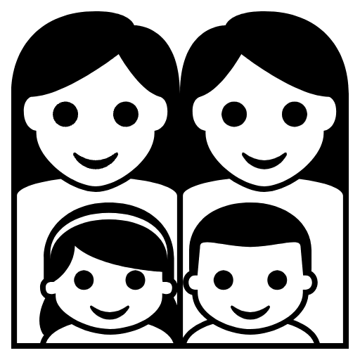Family Womanwomangirlboy Emoji from EmojiTwo Black Set