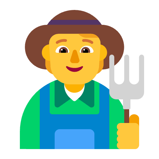 Farmer Flat Default Emoji from Fluent Emoji Flat Set