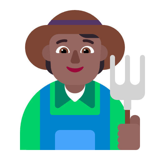 Farmer Flat Medium Dark Emoji from Fluent Emoji Flat Set