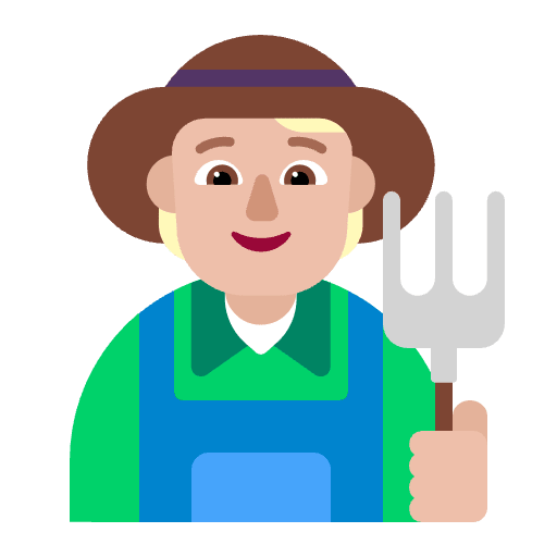 Farmer Flat Medium Light Emoji from Fluent Emoji Flat Set