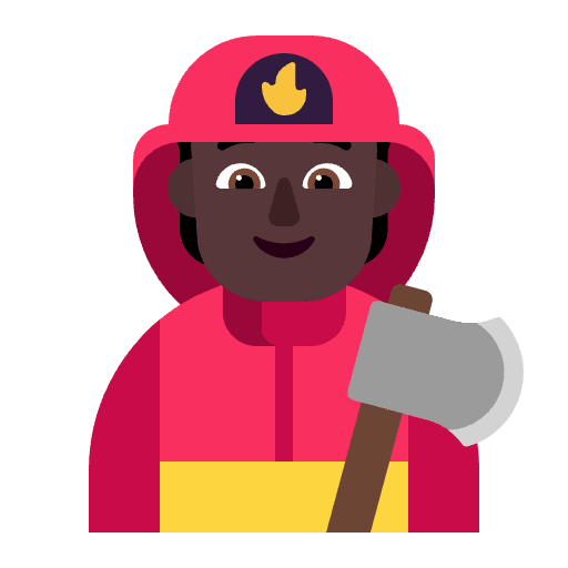 Firefighter Flat Dark Emoji from Fluent Emoji Flat Set