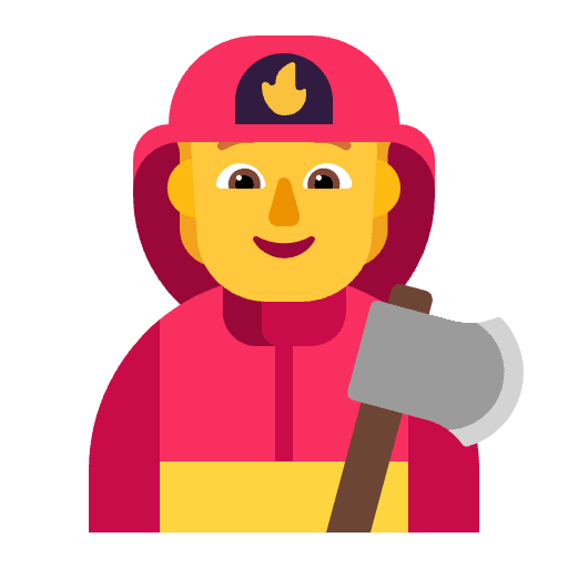 Firefighter Flat Default Emoji from Fluent Emoji Flat Set
