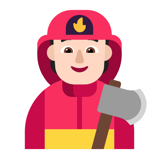 Firefighter Flat Light Emoji from Fluent Emoji Flat Set