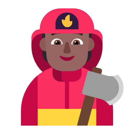 Firefighter Flat Medium Dark Emoji from Fluent Emoji Flat Set