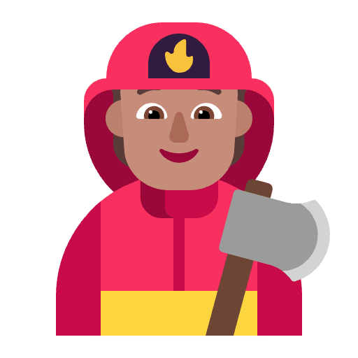 Firefighter Flat Medium Emoji from Fluent Emoji Flat Set