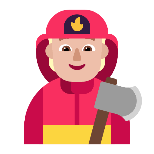 Firefighter Flat Medium Light Element from Fluent Emoji Flat Set