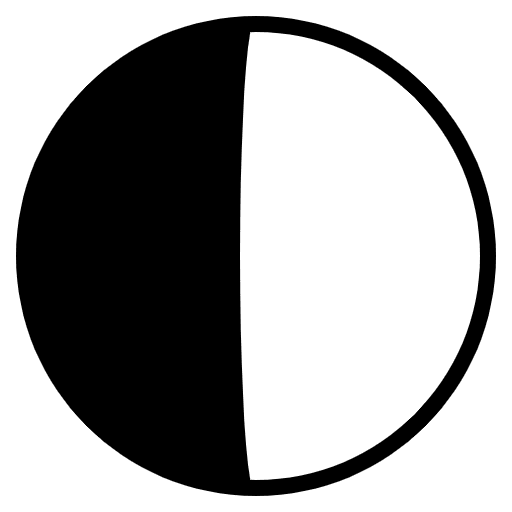 First Quarter Moon Emoji from EmojiTwo Black Set