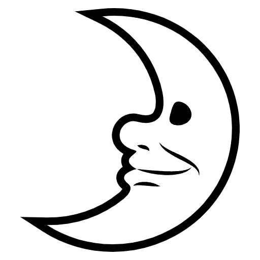 First Quarter Moon Face Emoji from EmojiTwo Black Set