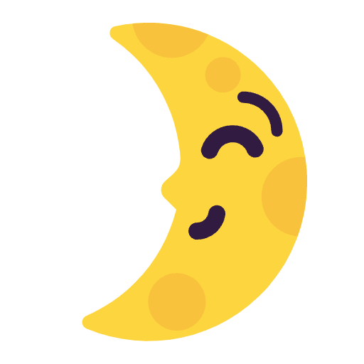 First Quarter Moon Face Flat Emoji from Fluent Emoji Flat Set