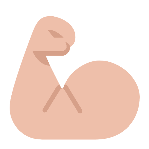 Flexed Biceps Flat Medium Light Emoji from Fluent Emoji Flat Set