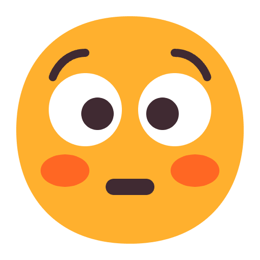 Flushed Face Flat Emoji from Fluent Emoji Flat Set
