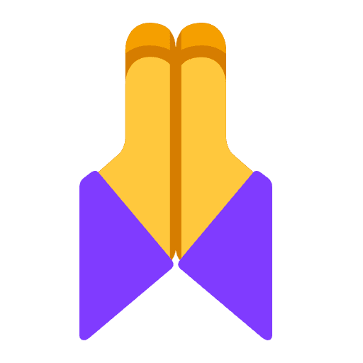 Folded Hands Flat Default Emoji from Fluent Emoji Flat Set