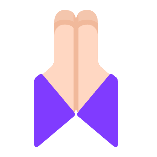Folded Hands Flat Light Emoji from Fluent Emoji Flat Set