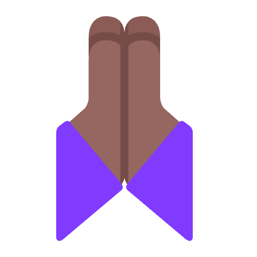 Folded Hands Flat Medium Dark Element from Fluent Emoji Flat Set