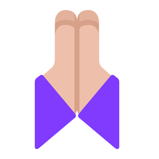 Folded Hands Flat Medium Light Emoji from Fluent Emoji Flat Set