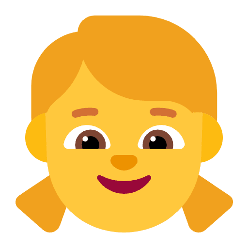 Girl Flat Default Emoji from Fluent Emoji Flat Set