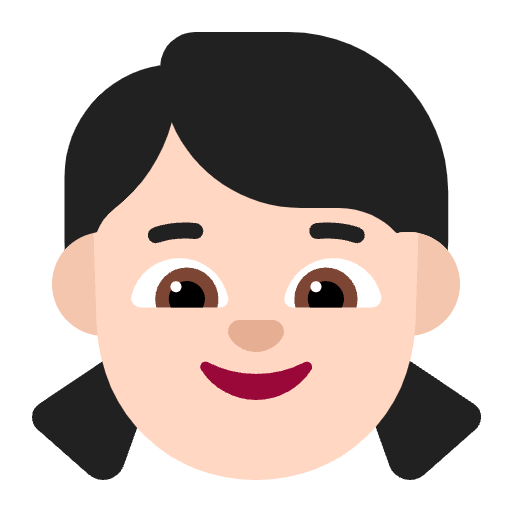 Girl Flat Light Emoji from Fluent Emoji Flat Set