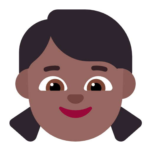 Girl Flat Medium Dark Emoji from Fluent Emoji Flat Set