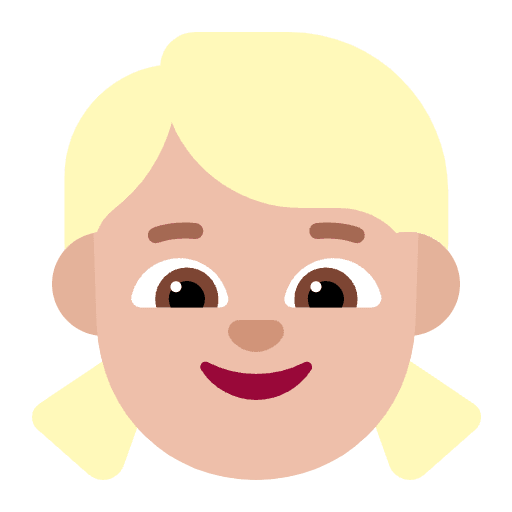 Girl Flat Medium Light Emoji from Fluent Emoji Flat Set