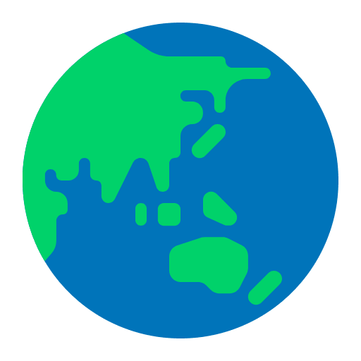 Globe Showing Asia Australia Flat Emoji from Fluent Emoji Flat Set