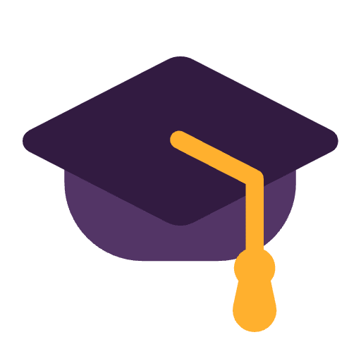 Graduation Cap Flat Emoji from Fluent Emoji Flat Set
