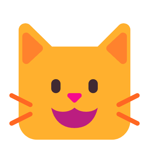 Grinning Cat Flat Emoji from Fluent Emoji Flat Set