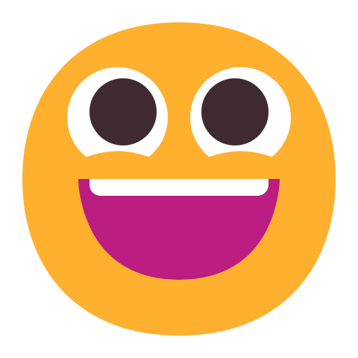 Grinning Face Flat Emoji from Fluent Emoji Flat Set