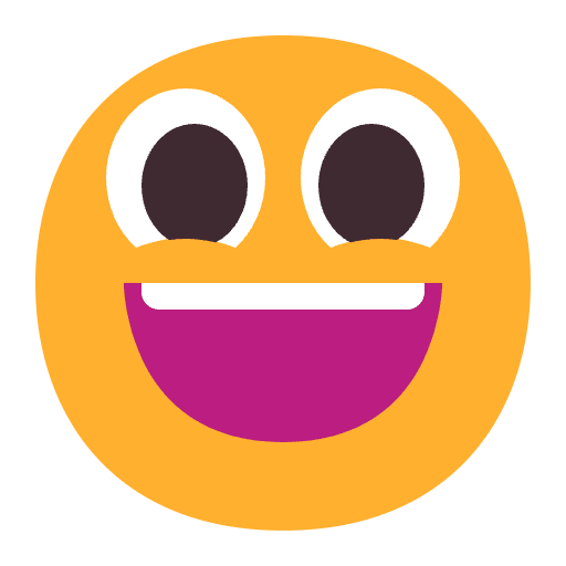 Grinning Face With Big Eyes Flat Emoji from Fluent Emoji Flat Set