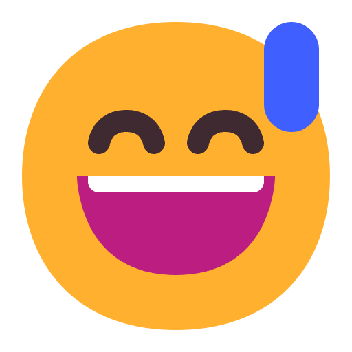 Grinning Face With Sweat Flat Emoji from Fluent Emoji Flat Set