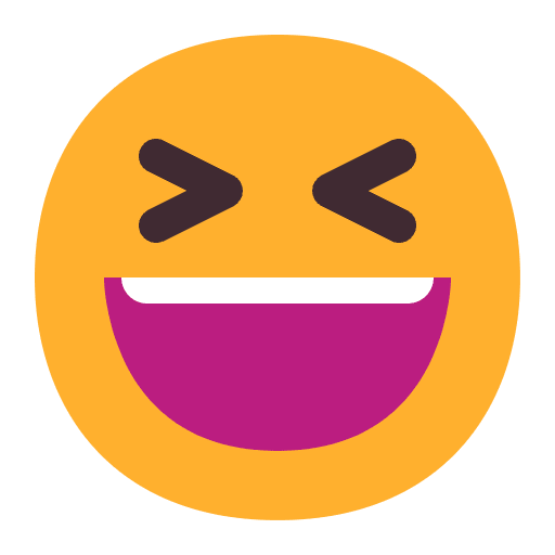 Grinning Squinting Face Flat Emoji from Fluent Emoji Flat Set