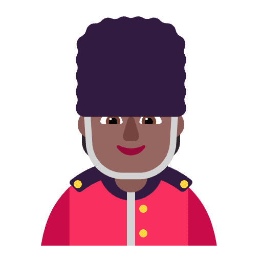 Guard Flat Medium Dark Emoji from Fluent Emoji Flat Set