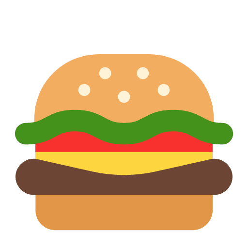 Hamburger Flat Emoji from Fluent Emoji Flat Set