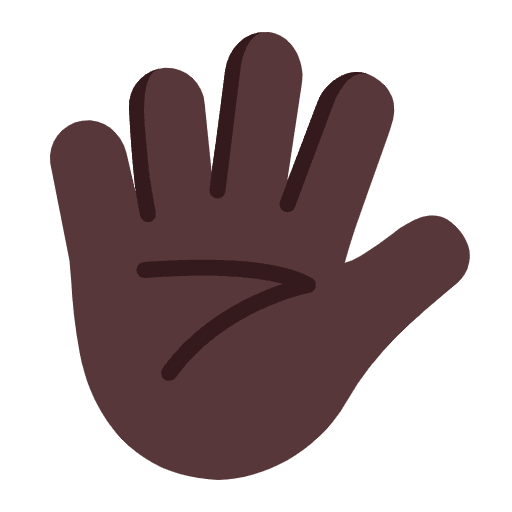 Hand With Fingers Splayed Flat Dark Emoji from Fluent Emoji Flat Set