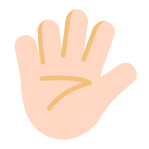 Hand With Fingers Splayed Flat Light Emoji from Fluent Emoji Flat Set