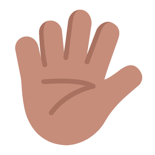 Hand With Fingers Splayed Flat Medium Emoji from Fluent Emoji Flat Set